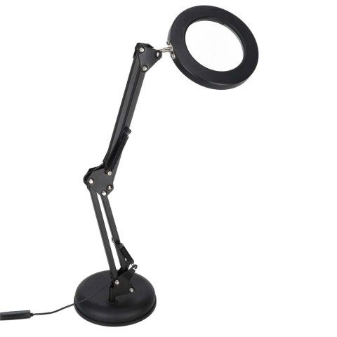 Lampka na biurko biurkowa LED z lupą szkło powiększające obrotowy wysięgnik 2 sposoby mocowania Kik Sp. z o. o. Sp. k.