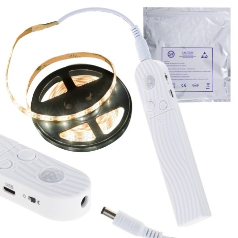 Taśma LED na baterie USB czujnik ruchu 2M ciepły biały Kik Sp. z o. o. Sp. k.