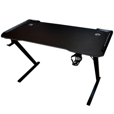 Biurko gamingowe LED podświetlenie RGB uchwyty komputerowe dla gracza 120x60cm Kik Sp. z o. o. Sp. k.