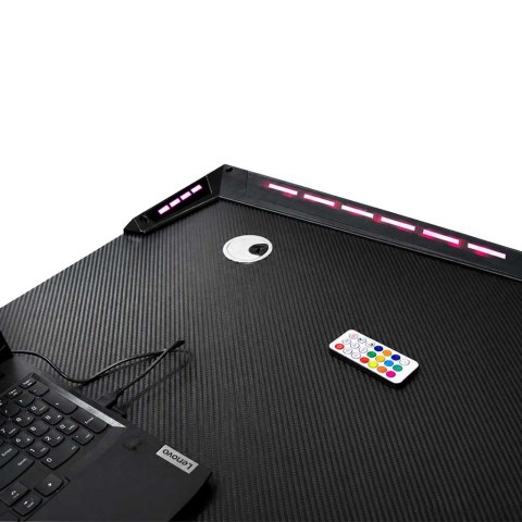 Biurko gamingowe LED podświetlenie RGB uchwyty komputerowe dla gracza 120x60cm Kik Sp. z o. o. Sp. k.