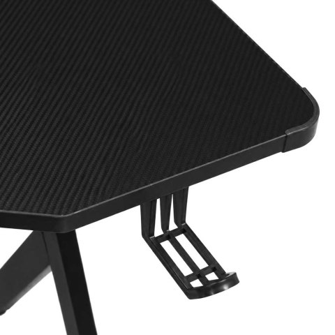 Biurko gamingowe z nadstawką LED RGB uchwyty komputerowe dla gracza 120x60cm Kik Sp. z o. o. Sp. k.