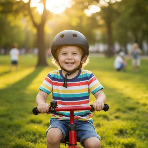 Kask rowerowy dla dziecka Trike Fix dziecięcy regulowany LED M 55-58cm czarny Kik Sp. z o. o. Sp. k.