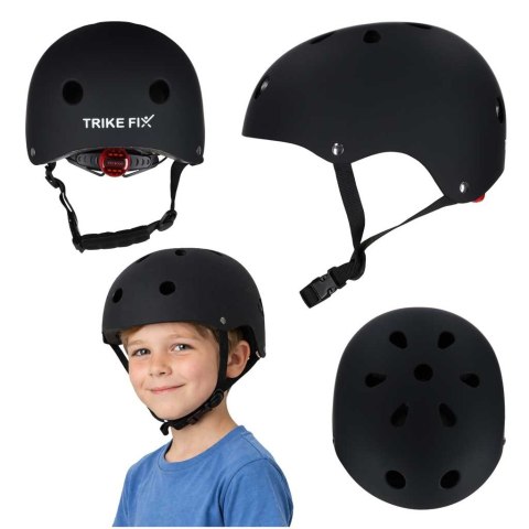 Kask rowerowy dla dziecka Trike Fix dziecięcy regulowany LED M 55-58cm czarny Kik Sp. z o. o. Sp. k.