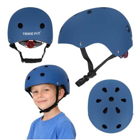 Kask rowerowy dla dziecka Trike Fix dziecięcy regulowany LED M 55-58cm granatowy Kik Sp. z o. o. Sp. k.