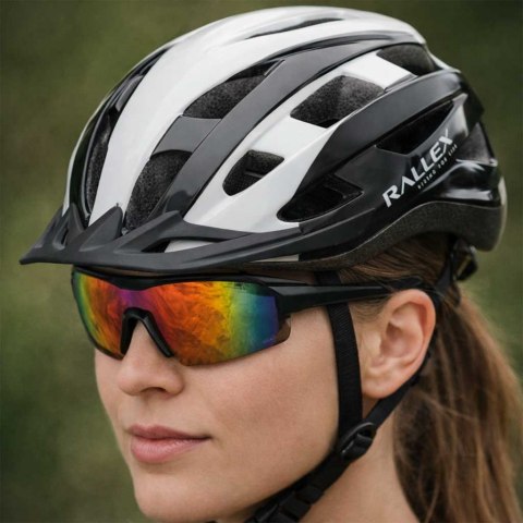 Kask rowerowy na rower RALLEX damski męski regulowany czarno-biały M 54-58cm SHANGHAI RALLEX INDUSTRIAL