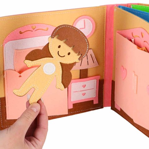 Książeczka sensoryczna edukacyjna filcowa 3D manipulacyjna ruchome elementy dom Kik Sp. z o. o. Sp. k.