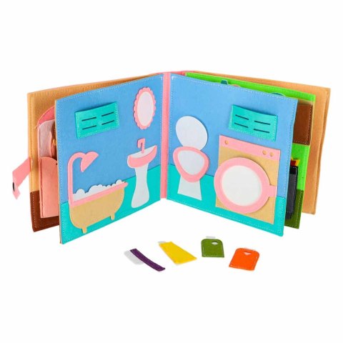 Książeczka sensoryczna edukacyjna filcowa 3D manipulacyjna ruchome elementy dom Kik Sp. z o. o. Sp. k.