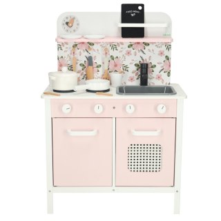 Kuchnia dla dzieci drewniana MDF LULILO FLORA akcesoria różowa 82cm Kik Sp. z o. o. Sp. k.