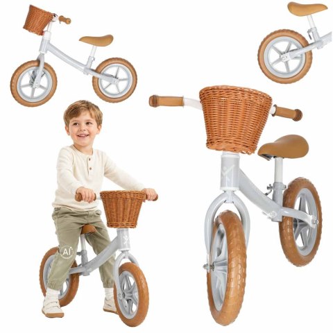 Rowerek biegowy Trike Fix Balance z koszykiem brązowy Kik Sp. z o. o. Sp. k.