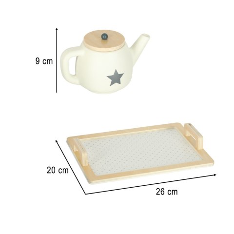 Serwis kawowy drewniany naczynia dla dzieci zestaw kuchenny do herbaty taca filiżanki OUTLET Kik Sp. z o. o. Sp. k.