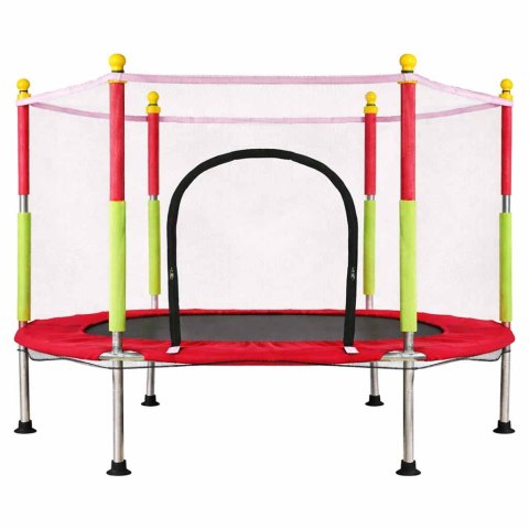 Trampolina do domu ogrodu dla dzieci siatka piłki 140cm 55inch czerwona Kik Sp. z o. o. Sp. k.