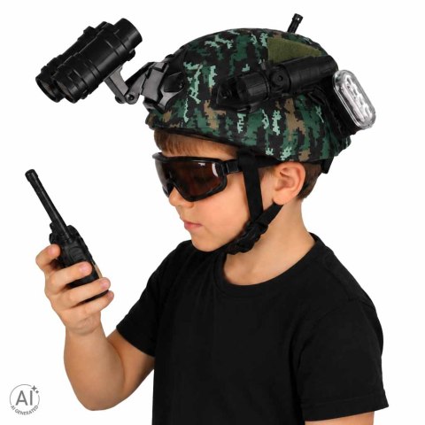 Zestaw żołnierza militarny hełm walkie talkie lornetka latarka Kik Sp. z o. o. Sp. k.