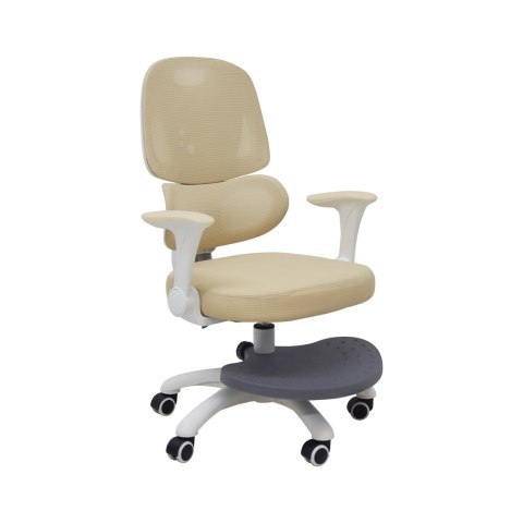 Krzesło do biurka dla dziecka fotel ergonomiczny obrotowy regulowany beżowy Kik Sp. z o. o. Sp. k.