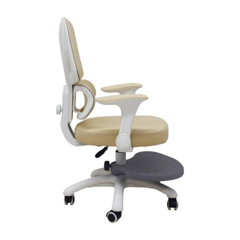 Krzesło do biurka dla dziecka fotel ergonomiczny obrotowy regulowany beżowy Kik Sp. z o. o. Sp. k.