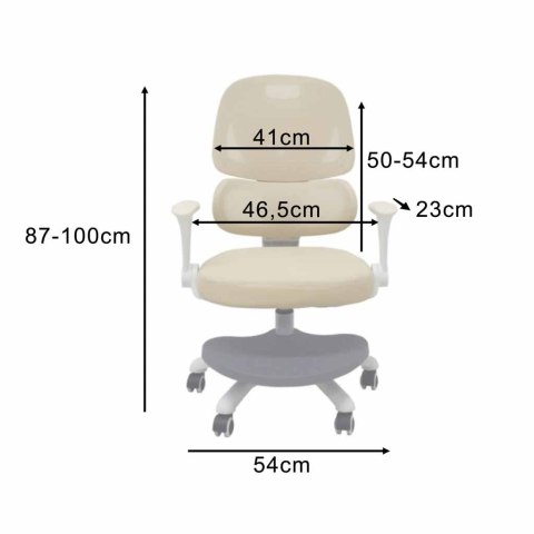 Krzesło do biurka dla dziecka fotel ergonomiczny obrotowy regulowany beżowy Kik Sp. z o. o. Sp. k.