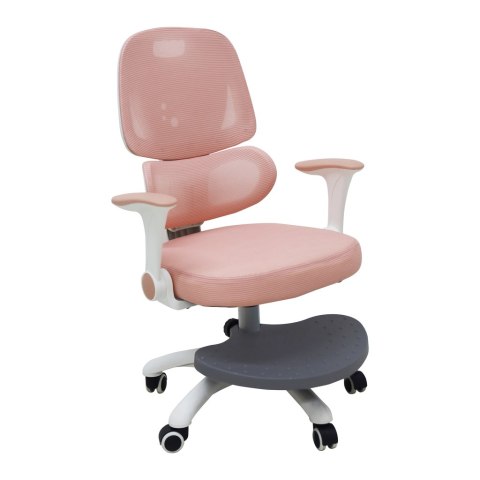 Krzesło do biurka dla dziecka fotel ergonomiczny obrotowy regulowany różowy Kik Sp. z o. o. Sp. k.