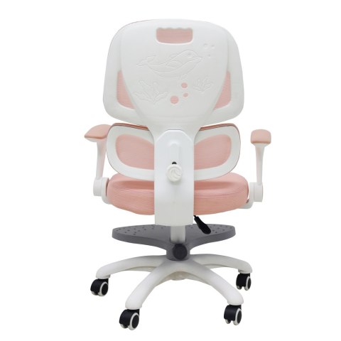 Krzesło do biurka dla dziecka fotel ergonomiczny obrotowy regulowany różowy Kik Sp. z o. o. Sp. k.