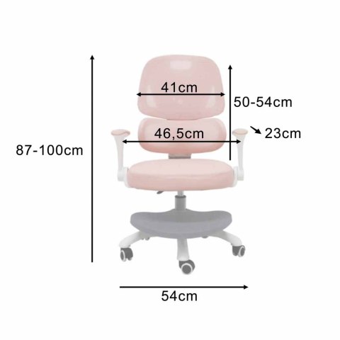 Krzesło do biurka dla dziecka fotel ergonomiczny obrotowy regulowany różowy Kik Sp. z o. o. Sp. k.