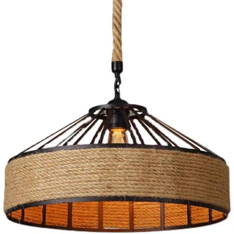 Lampa sufitowa z liny konopnej na oryginalnej jutowej linie - średnica 40 cm HaloFuture
