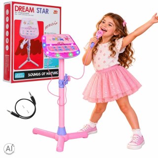 Mikrofon na statywie zestaw karaoke dla dzieci odtwarzacz MP3 efekty dźwiękowe Kik Sp. z o. o. Sp. k.