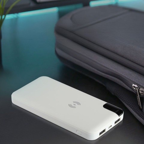 Power Bank V-TAC 8000mAh Indukcja Wyświetlacz Biały STOJAK V-TAC Europe Ltd