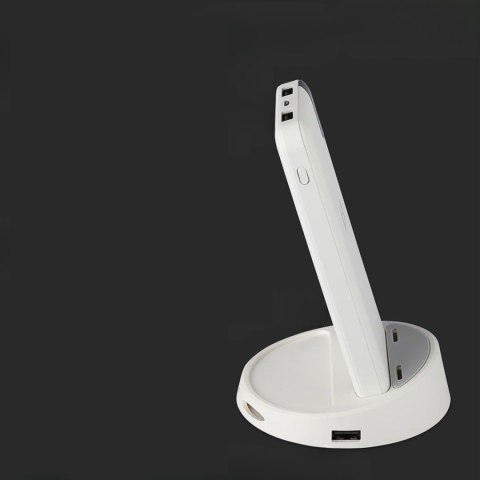 Power Bank V-TAC 8000mAh Indukcja Wyświetlacz Biały STOJAK V-TAC Europe Ltd