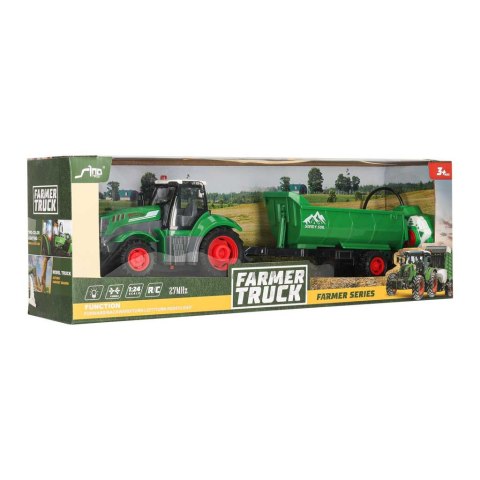 Traktor zdalnie sterowany ciągnik z przyczepą wywrotką 1:24 światła USB Kik Sp. z o. o. Sp. k.