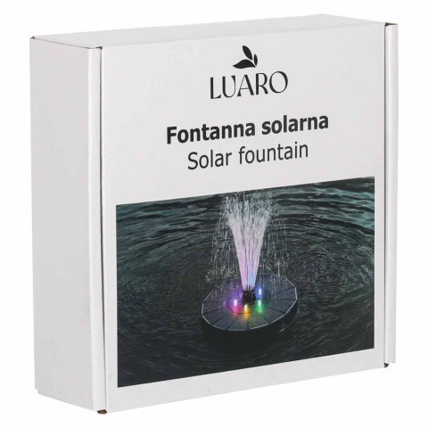 Fontanna solarna LUARO do oczka wodnego ogrodowa pompa pływająca LED RGB 16cm Kik Sp. z o. o. Sp. k.