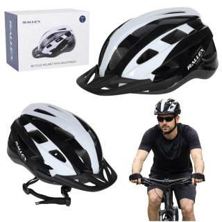 Kask rowerowy na rower RALLEX damski męski regulowany czarno-biały L 58-62cm SHANGHAI RALLEX INDUSTRIAL