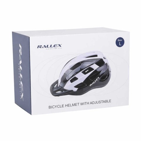 Kask rowerowy na rower RALLEX damski męski regulowany czarno-biały L 58-62cm SHANGHAI RALLEX INDUSTRIAL