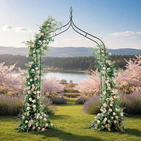 Pergola ogrodowa LUARO metalowa łuk z grotami na róże kwiaty pnącza 265 cm Kik Sp. z o. o. Sp. k.