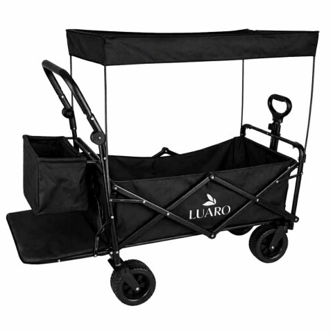 Wózek transportowy LUARO plażowy składany z daszkiem i siatką 120l czarny Kik Sp. z o. o. Sp. k.