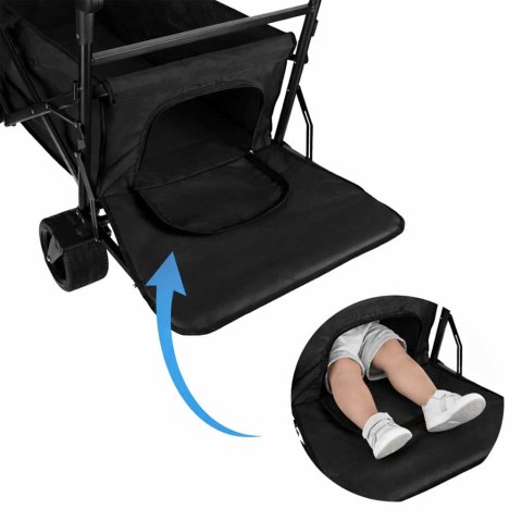 Wózek transportowy LUARO plażowy składany z daszkiem i siatką 120l czarny Kik Sp. z o. o. Sp. k.