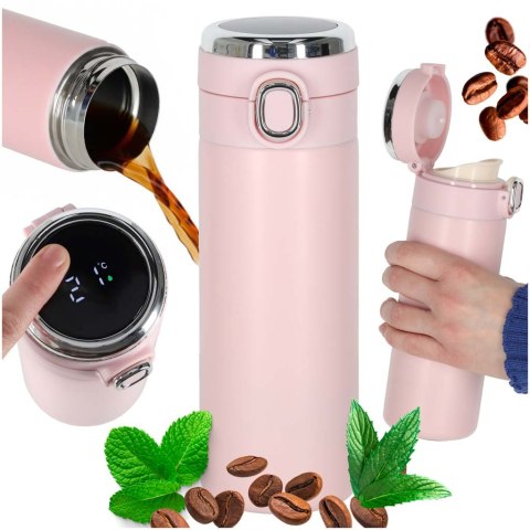 Kubek termiczny z ustnikiem termos LED 350ml róż Kik Sp. z o. o. Sp. k.