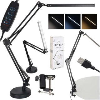Lampka na biurko biurkowa LED USB obrotowy wysięgnik 2 sposoby mocowania Kik Sp. z o. o. Sp. k.