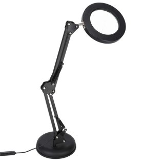 Lampka na biurko biurkowa LED z lupą szkło powiększające obrotowy wysięgnik 2 sposoby mocowania Kik Sp. z o. o. Sp. k.