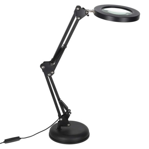 Lampka na biurko biurkowa LED z lupą szkło powiększające obrotowy wysięgnik 2 sposoby mocowania Kik Sp. z o. o. Sp. k.