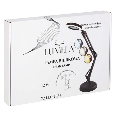 Lampka na biurko biurkowa LED z lupą szkło powiększające obrotowy wysięgnik 2 sposoby mocowania Kik Sp. z o. o. Sp. k.