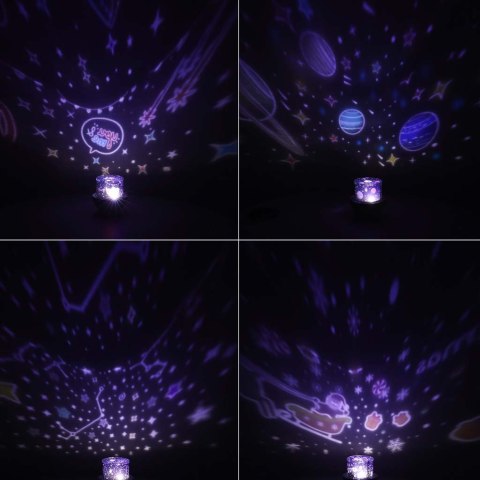 Lampka nocna projektor gwiazd LED USB obrotowy 6 motywów pilot jelonek Kik Sp. z o. o. Sp. k.