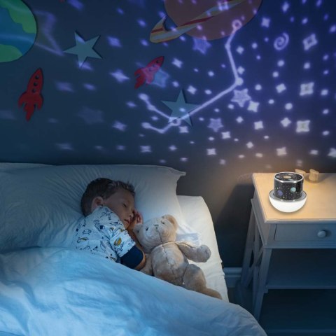 Lampka nocna projektor gwiazd LED USB obrotowy 6 motywów pilot jelonek Kik Sp. z o. o. Sp. k.