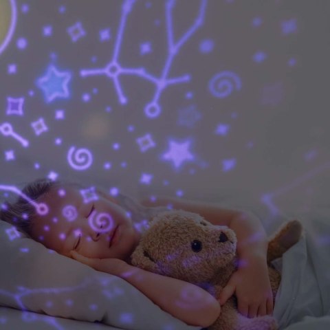 Lampka nocna projektor gwiazd LED USB obrotowy 6 motywów pilot jelonek Kik Sp. z o. o. Sp. k.