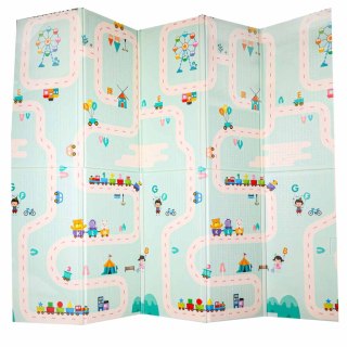 Mata edukacyjna piankowa dwustronna składana pandy ulica 180 x 200cm Kik Sp. z o. o. Sp. k.