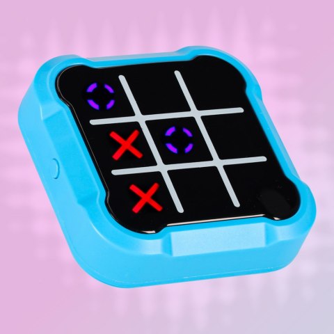 Kółko krzyżyk gra elektroniczna logiczna tic tac toe konsola przenośna niebieska Kik Sp. z o. o. Sp. k.