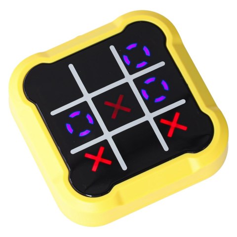 Kółko krzyżyk gra elektroniczna logiczna tic tac toe konsola przenośna żółta Kik Sp. z o. o. Sp. k.
