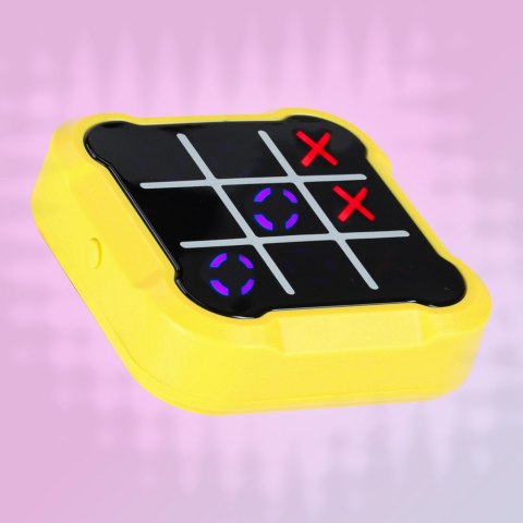 Kółko krzyżyk gra elektroniczna logiczna tic tac toe konsola przenośna żółta Kik Sp. z o. o. Sp. k.
