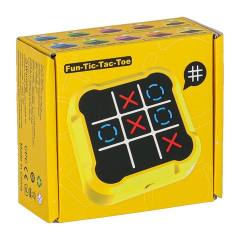 Kółko krzyżyk gra elektroniczna logiczna tic tac toe konsola przenośna żółta Kik Sp. z o. o. Sp. k.