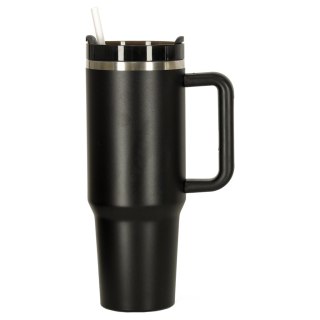 Kubek termiczny ze słomką i uchwytem termos 1200ml czarny Kik Sp. z o. o. Sp. k.