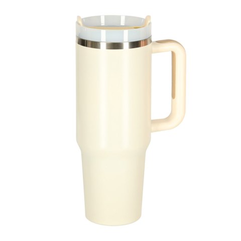 Kubek termiczny ze słomką i uchwytem termos 1200ml kremowy Kik Sp. z o. o. Sp. k.