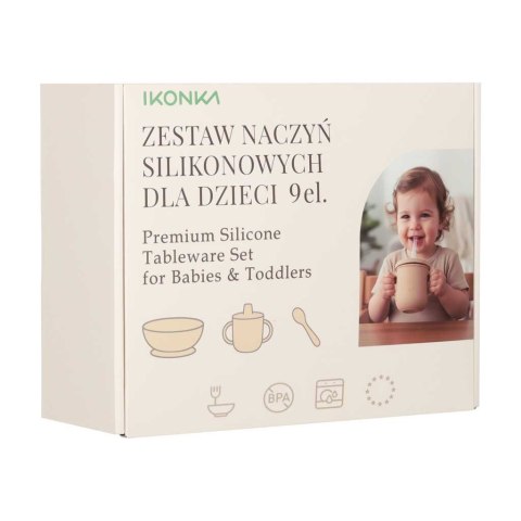 Naczynia silikonowe dla dzieci niemowląt krab zestaw 9 elementów ciemny róż Kik Sp. z o. o. Sp. k.