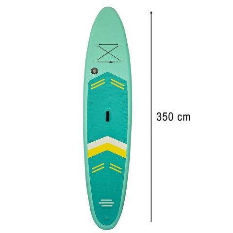 Deska SUP pompowana do pływania z siedzeniem akcesoriami wiosło zestaw turkusowa 350 cm Kik Sp. z o. o. Sp. k.
